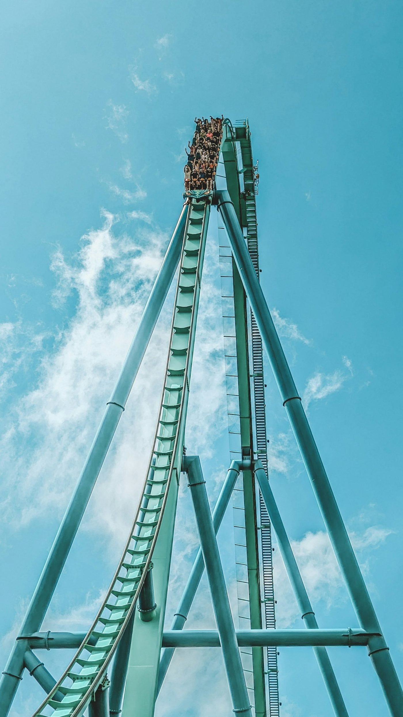 A rollercoaster against the sky